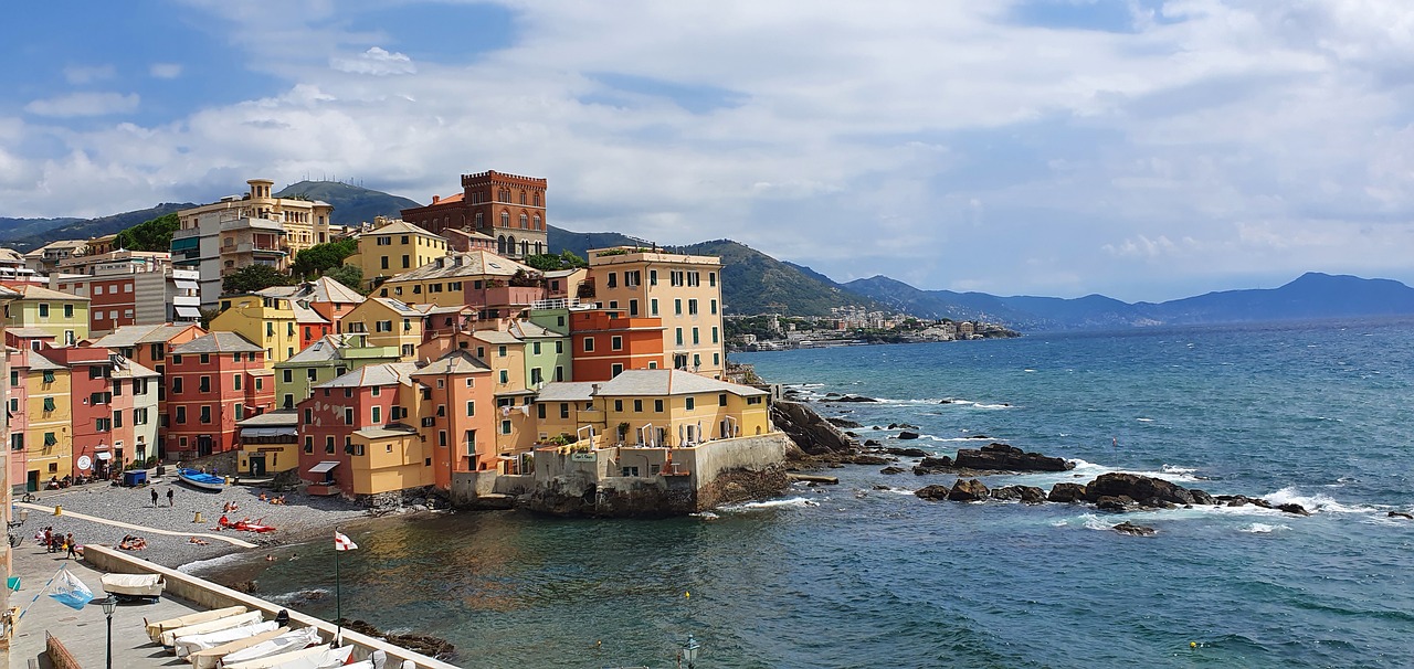 Case colorate e spiaggia di Boccadasse